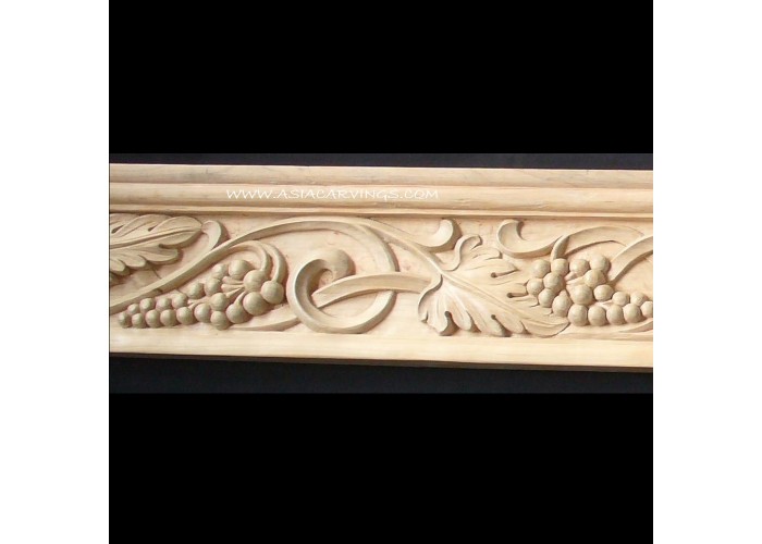 Handcarved Grapes Grapevine Central Decorative antique Victorian centaury old traditional Wood Applique ornament Millwork Scroll APL-26